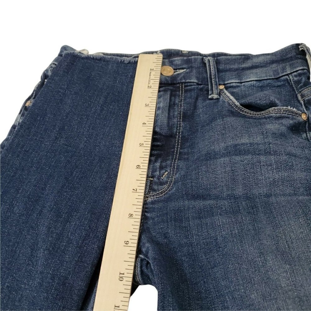 Mother Jeans 24 Blue High Waist Looker Ankle Fray Distressed Closer to The Edge - Picture 12 of 13